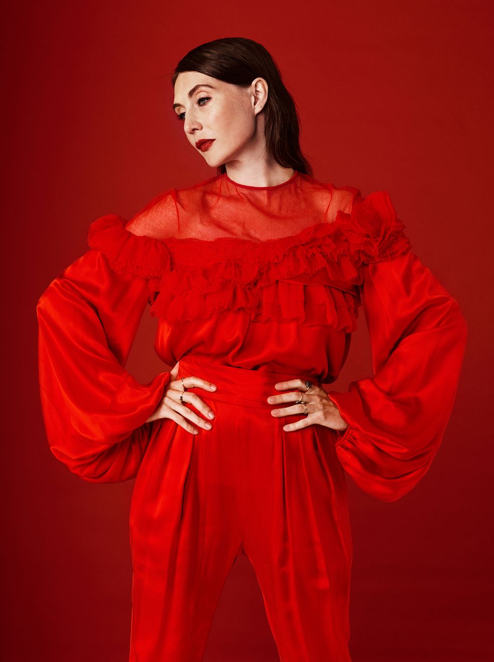Clothing, Red, Satin, Outerwear, Textile, Costume, Formal wear, Silk, Robe, Sleeve, 