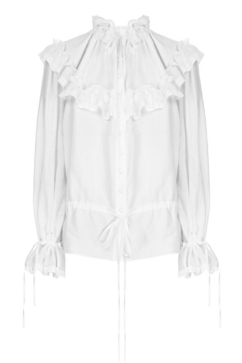 <p>
Flow the Label Batiste Ruffled Blouse, €366; <a href="https://www.flowthelabel.com/collections/fall-winter1718/products/batiste-ruffled-blouse" data-tracking-id="recirc-text-link" target="_blank">flowthelabel.com</a></p><p><span class="redactor-invisible-space" data-verified="redactor" data-redactor-tag="span" data-redactor-class="redactor-invisible-space"></span></p>