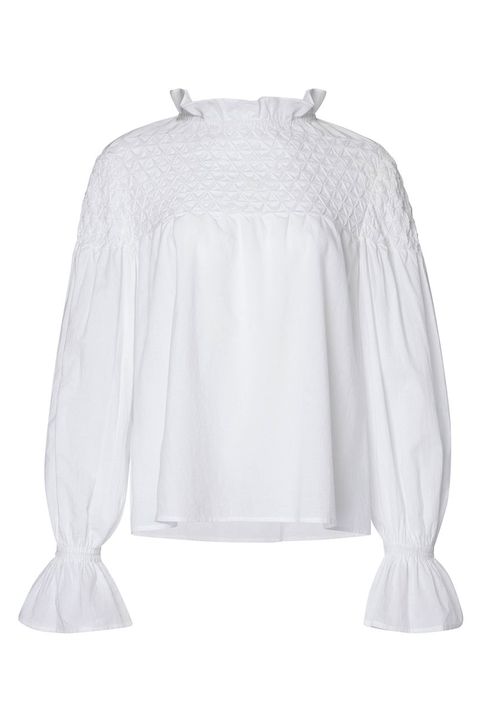 <p>
Merlette Majorelle Blouse, $380; <a href="https://merlettenyc.com/collections/blouses/products/majorelle-blouse-pre-order-1?variant=34503791244" data-tracking-id="recirc-text-link" target="_blank">merlettenyc.com</a></p><p><span class="redactor-invisible-space" data-verified="redactor" data-redactor-tag="span" data-redactor-class="redactor-invisible-space"></span></p>
