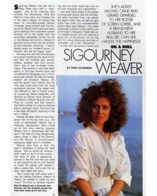 1987 elle weaver sigourney courtesy flashback 1980s magazine