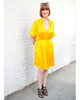 Clothing, Product, Yellow, Sleeve, Shoulder, Collar, Dress, Photograph, Standing, Joint, 