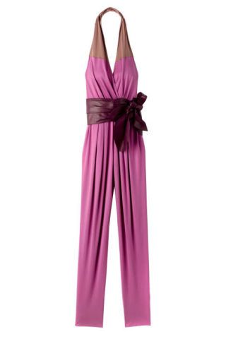 Silk jersey jumpsuit with sash