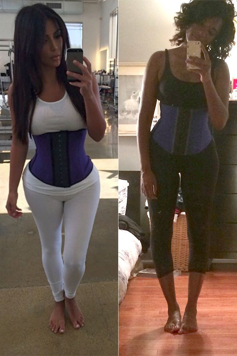 Putting on a online waist trainer