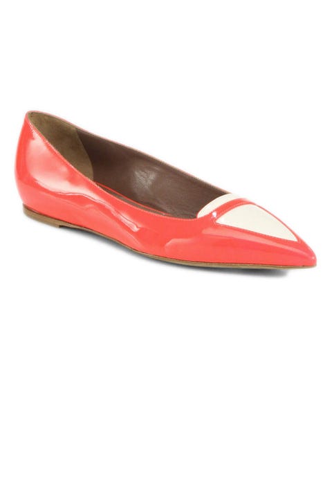 red pointy flats