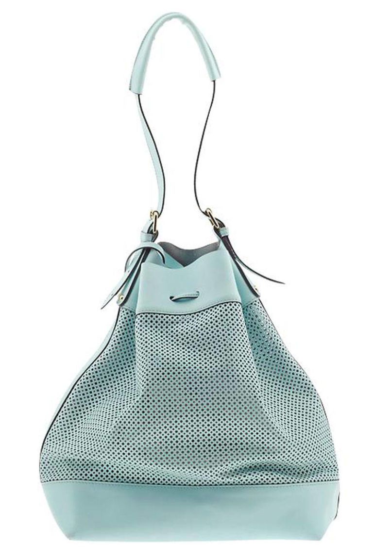 milly perforated leather bucket bag