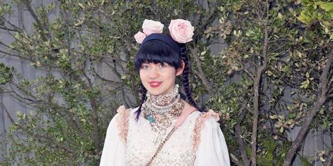 Clothing, Sleeve, Dress, Pink, Headgear, Hat, Costume accessory, Fashion accessory, Costume design, Vintage clothing, 