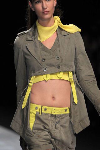 Yellow, Collar, Human body, Sleeve, Khaki, Pocket, Denim, Style, Waist, Fashion model, 