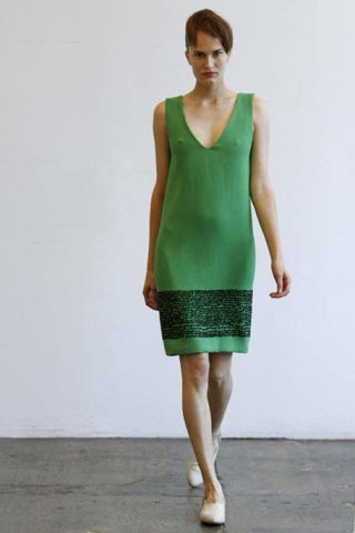 Clothing, Sleeve, Green, Shoulder, Human leg, Standing, Joint, One-piece garment, Style, Dress, 