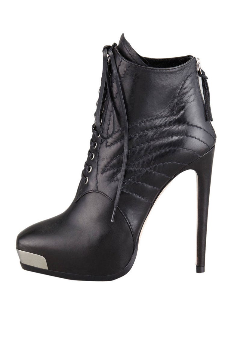 leather stiletto booties