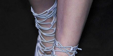 Leg, Human leg, Joint, Fashion, Foot, Toe, Ankle, Fashion design, Silver, Flesh, 