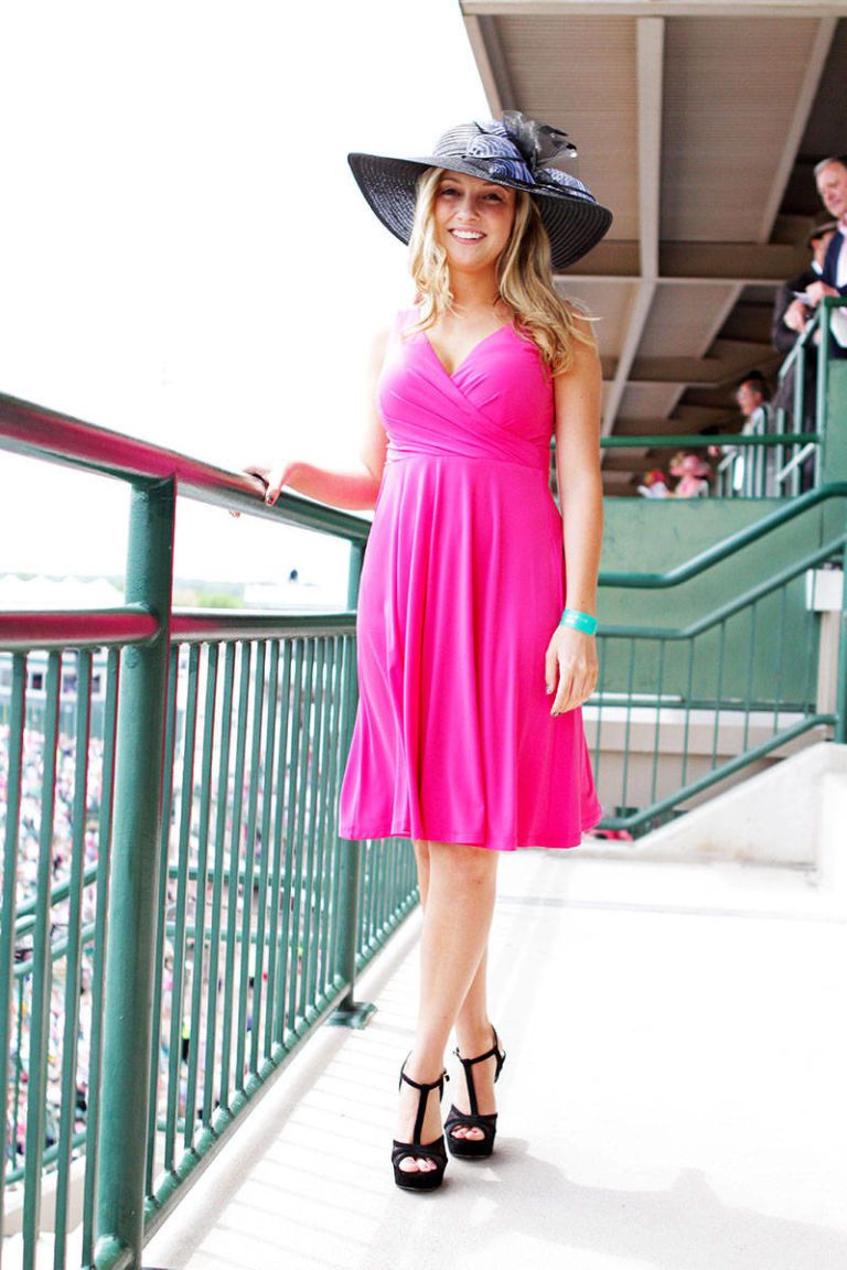 hot pink derby dress