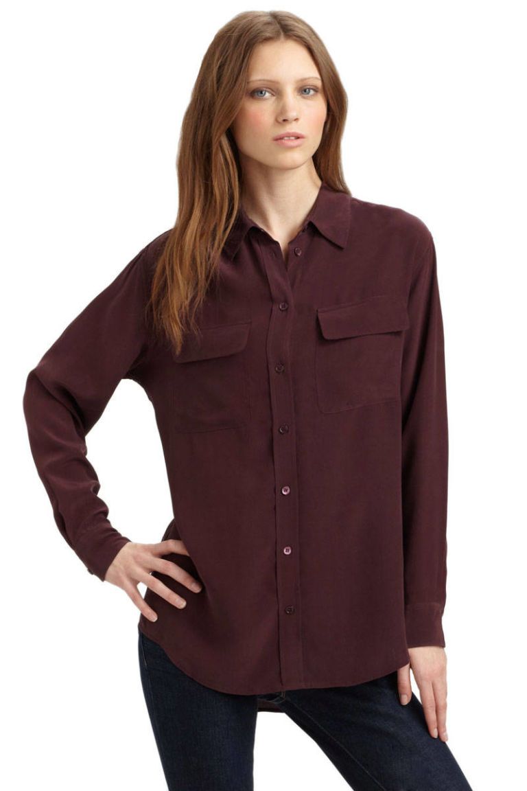 girls red button up shirt