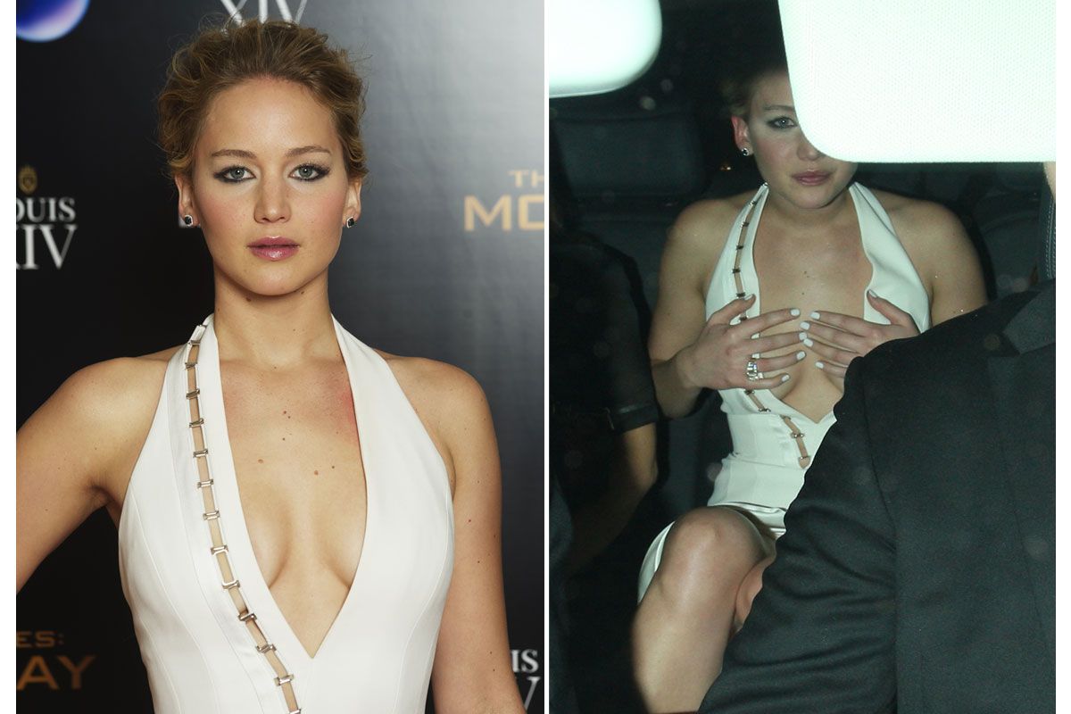 Jennifer Lawrence Wardrobe Malfunction - 'The Hunger Games: Mockingjay...