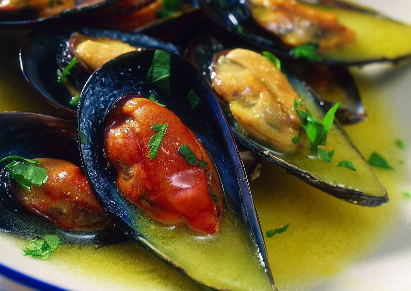 Mejillones con salsa de azafran