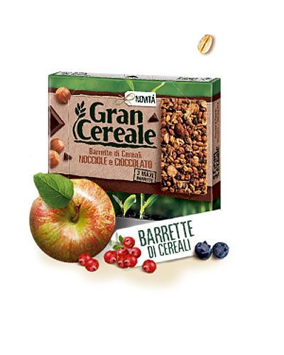 Gran Cereale - Snack Barrette 4 Cereali Nocciola e Cioccolato - Colazi –