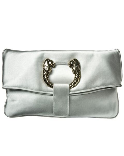 Bvlgari Purple Satin Leoni Flap Clutch Bag Bvlgari