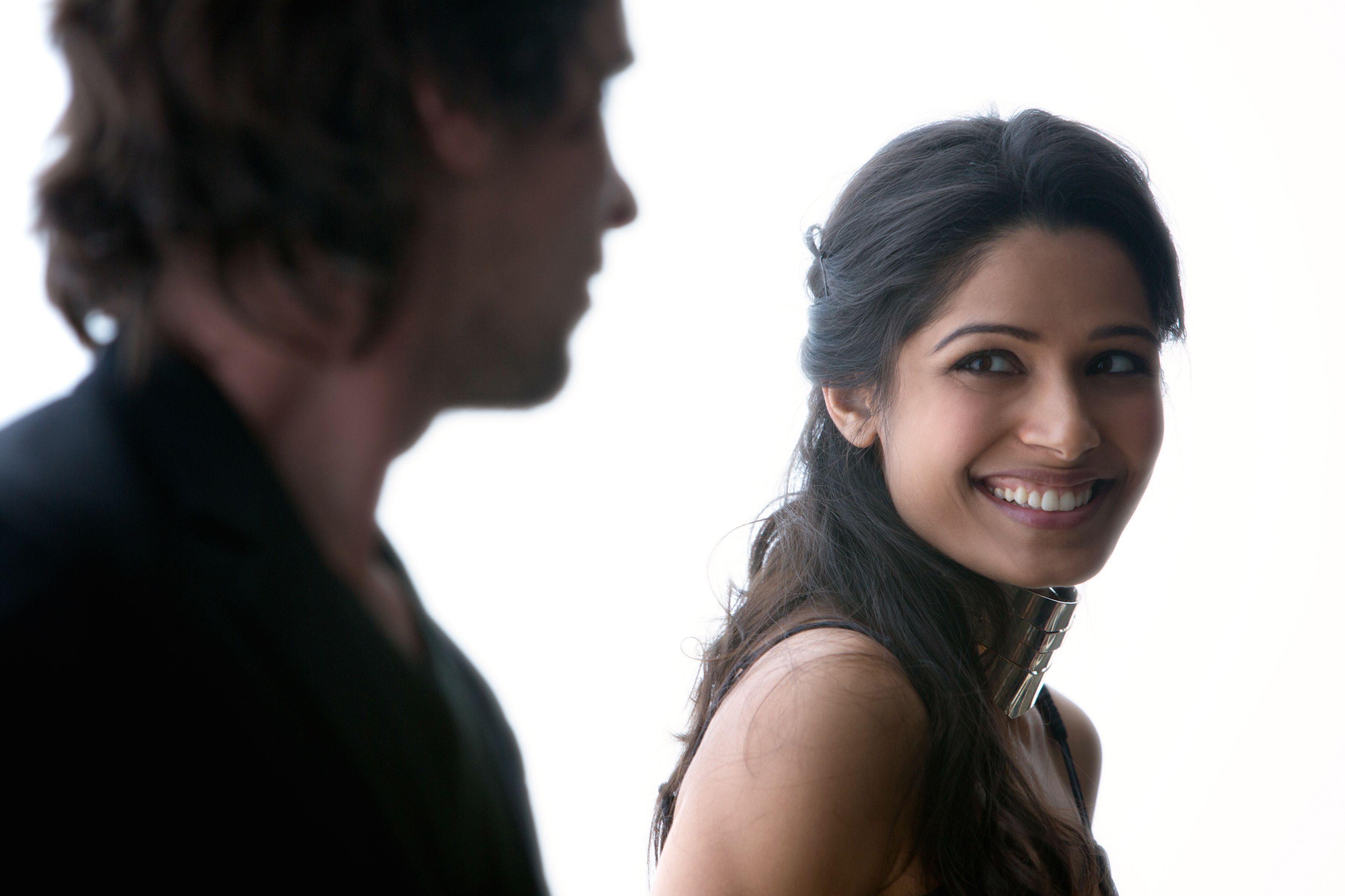 Freida Pinto Knight of Cups Interview - Freida Pinto Talks We Do It  Together Production Company