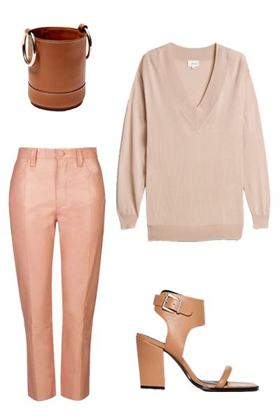 Button Waist Palazzo + Neck Tie Blouse (www.prissysavvy.com) | Work outfits  women, Stylish work outfits, Peach pants outfit