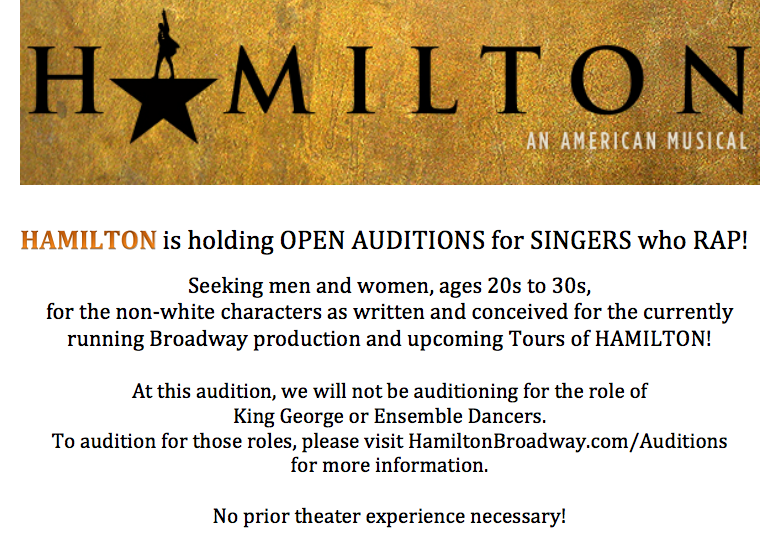 Hamilton auditions original discount cast