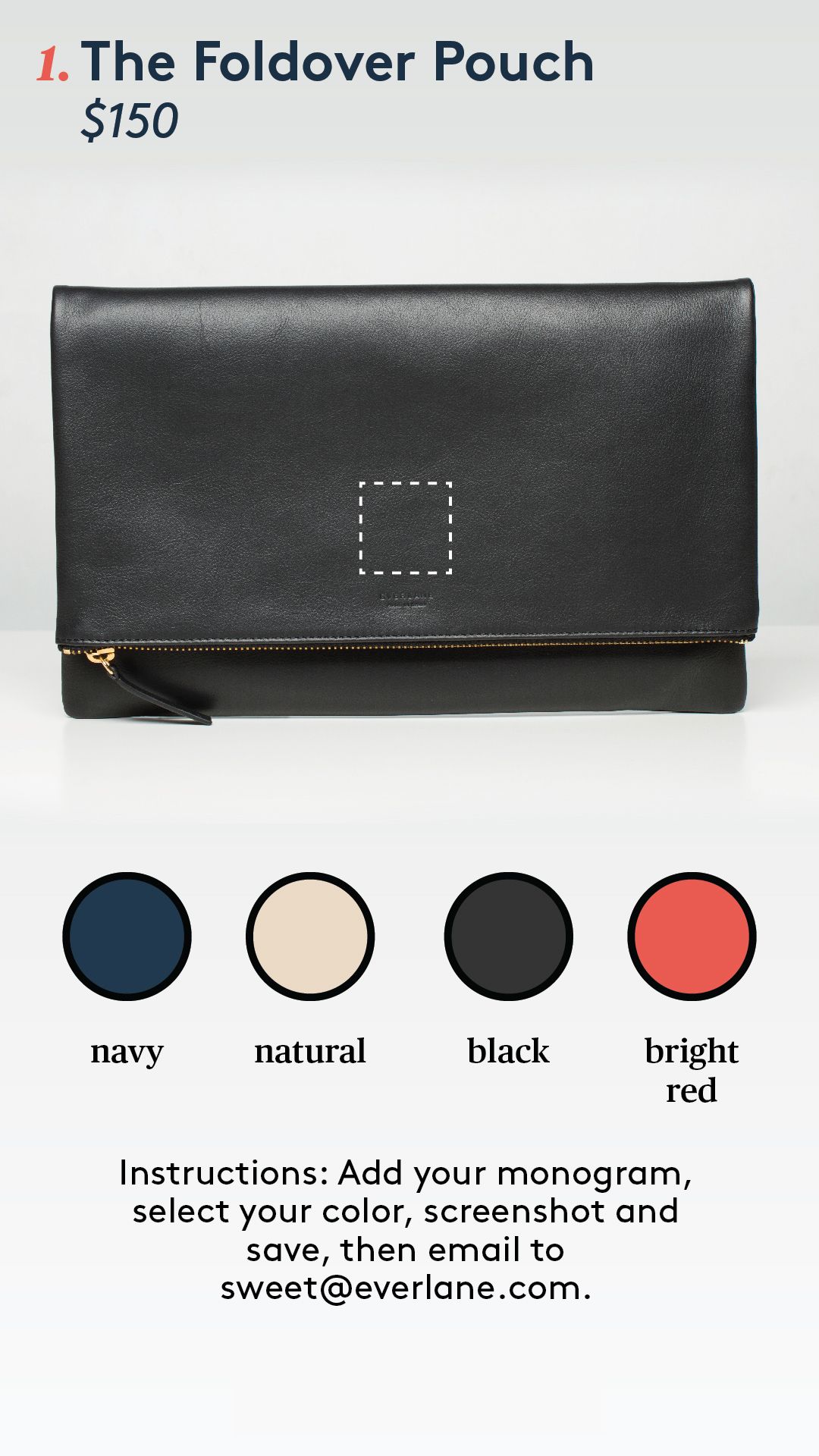 Everlane fold over discount clutch