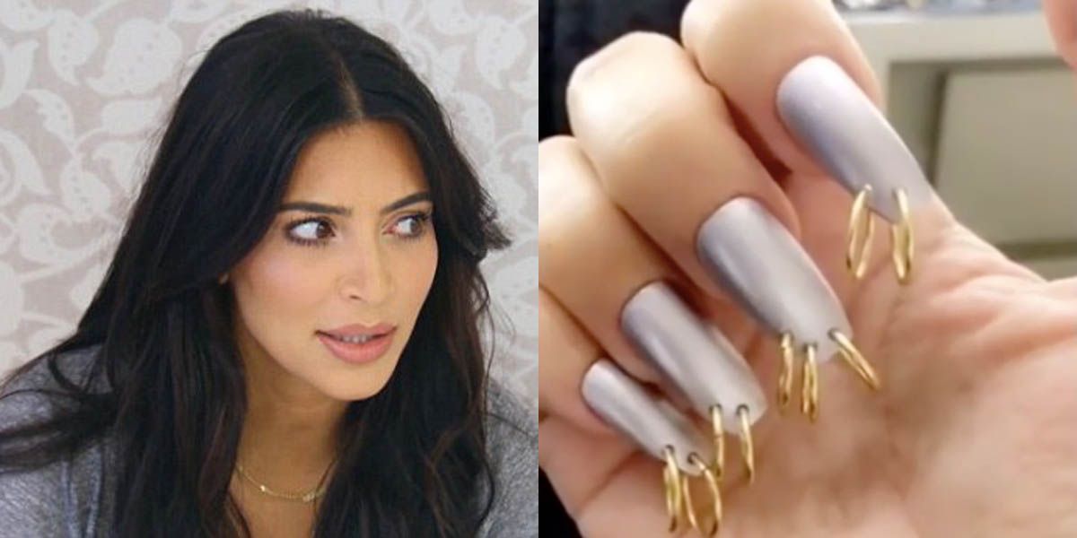 Kim Kardashian Pierced Nails - Kim Kardashian Pierced Manicure