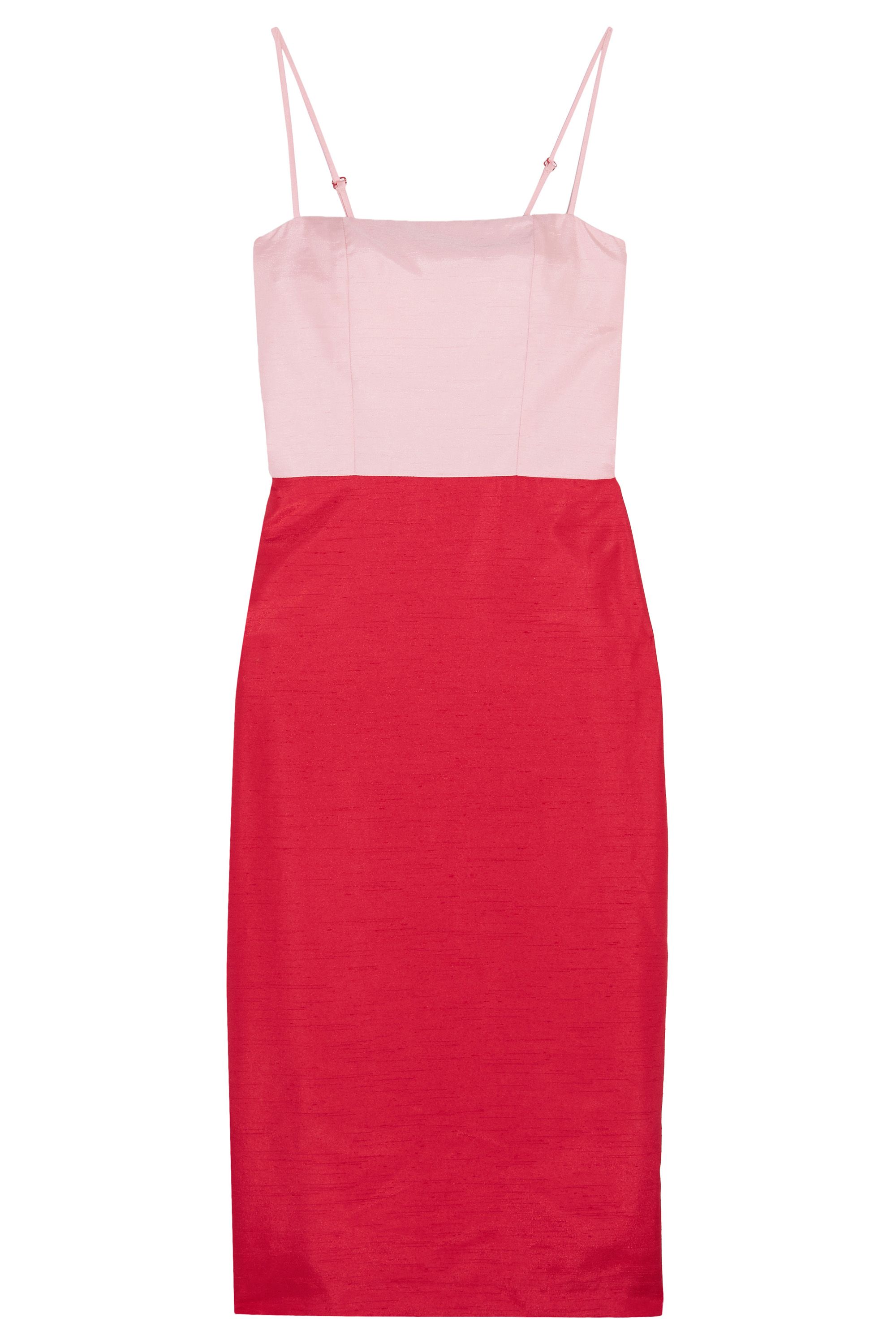 Staud pink and red hot sale dress