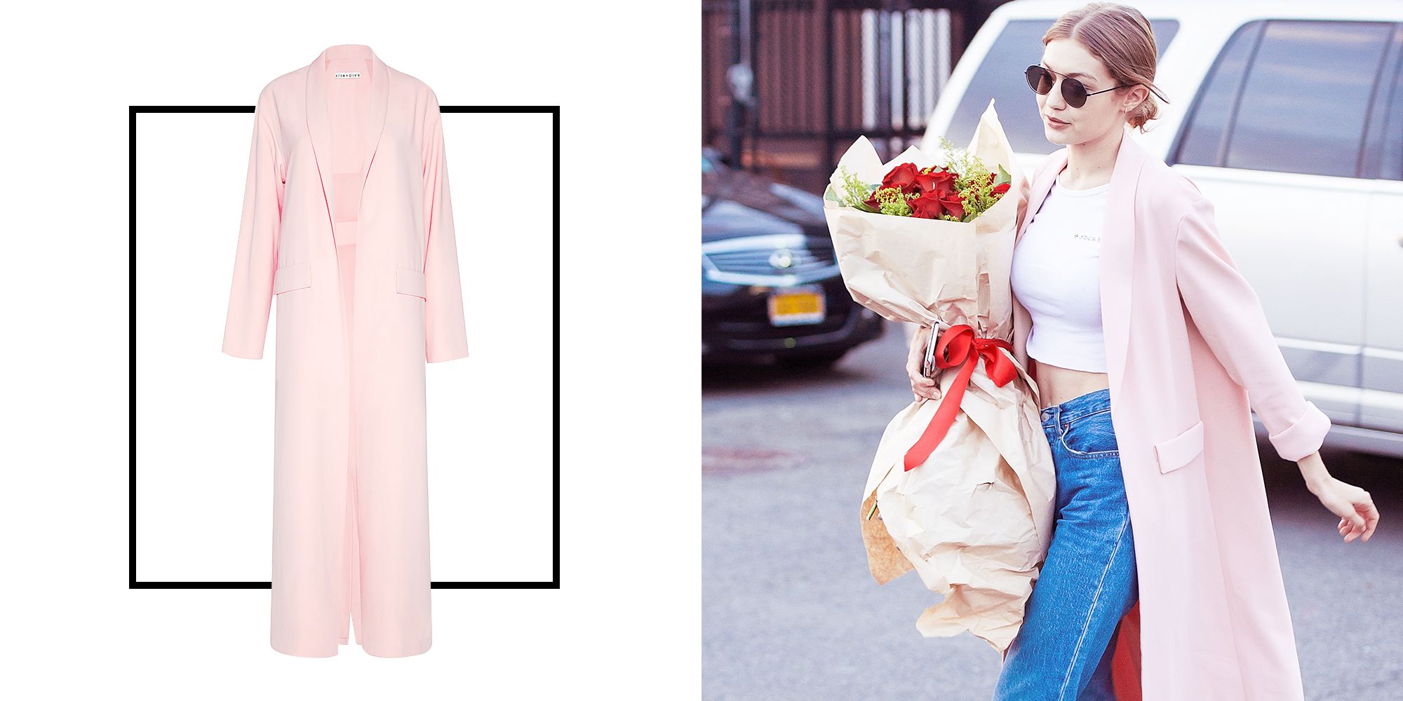 Gigi Hadid Pink Coat - Gigi Hadid Alice + Olivia Coat