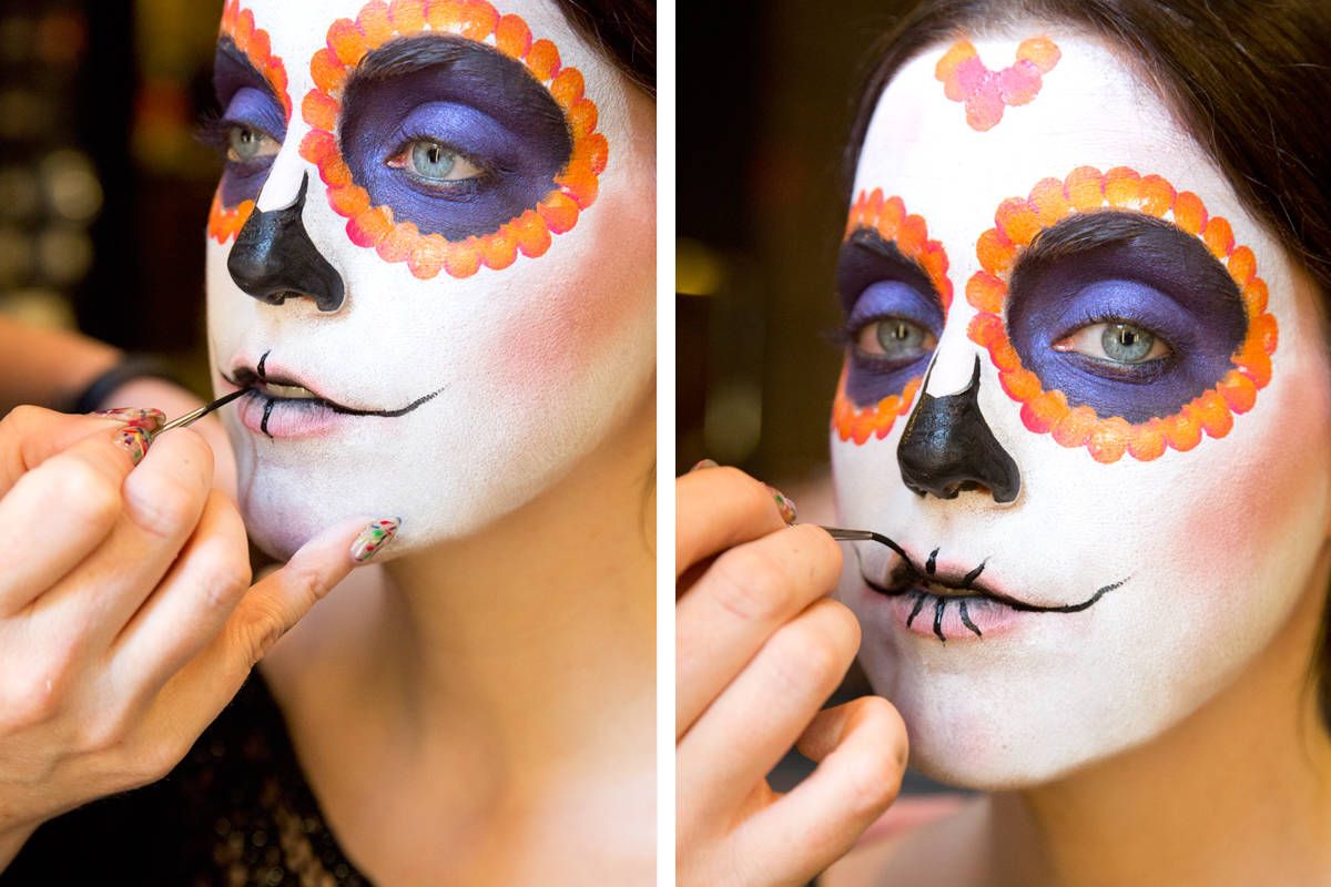 Sugar Skull Makeup How To - How To Paint A Sugar Skull Face