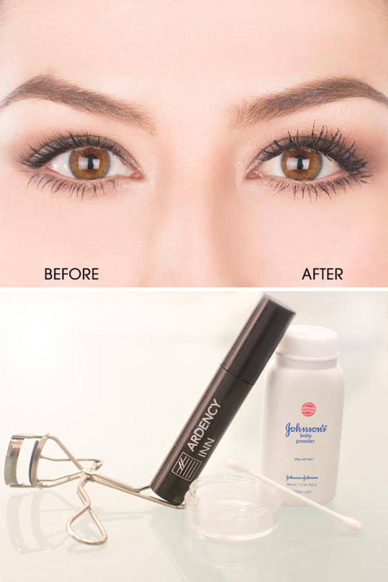 How to Faux-Looking Lashes Using Baby - Baby Powder Trick