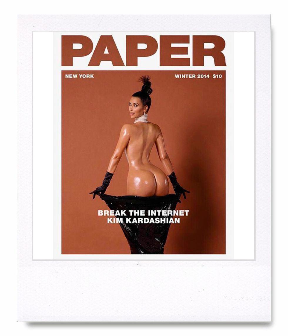 <p>Posiblemente sea el 'belfie' más polémico hasta el momento. <strong>Kim Kardashian</strong> subió a su cuenta personal de Instagram esta foto en la que es portada de una conocida revista.&nbsp;</p>