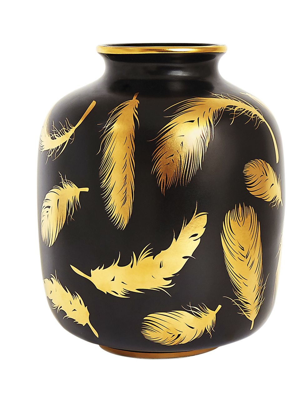 <p>De la colección <i>Futura</i>, este exquisito jarrón con fondo esmaltado y motivos dorados recuerda los maravillosos diseños de la antigua cerámica griega. Es de Jonathan Adler. <a href="http://%20www.jonathanadler.com" target="_blank">&nbsp;www.jonathanadler.com</a></p>