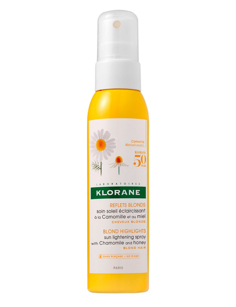 <p>'Cuidado solar aclarador a la camomila y la miel' (12,90 €), de&nbsp;<strong>Klorane</strong>. 'Spray' de camomila para aportar reflejos a los cabellos rubios o castaños.</p>
