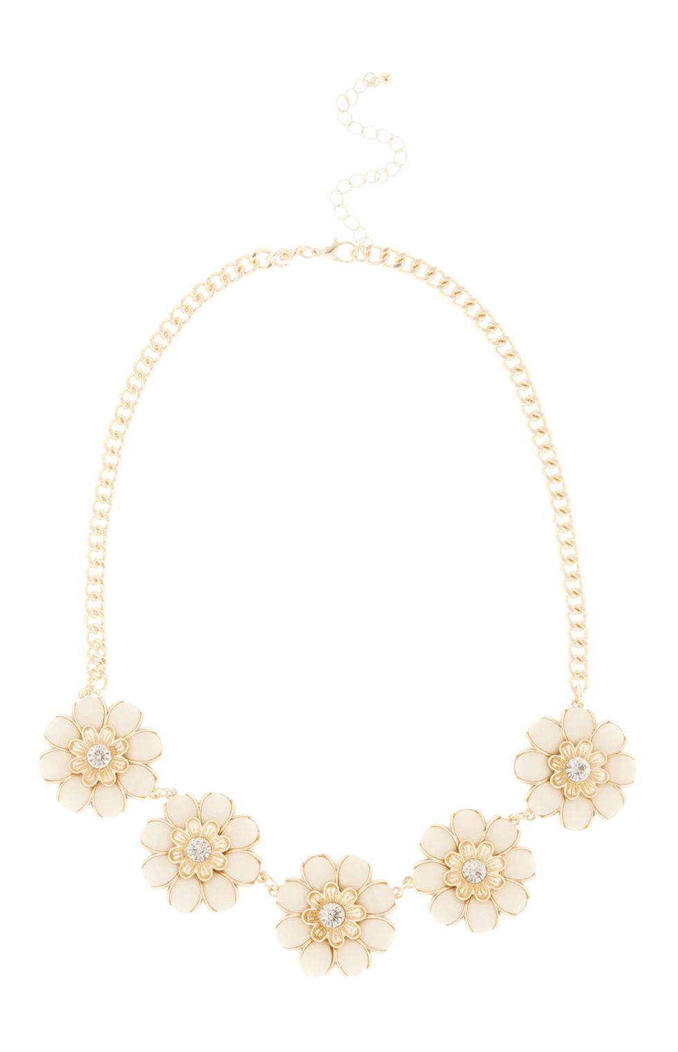 <p>Collar con detalles florales en tonos nacarados, de&nbsp;<strong>Primark&nbsp;</strong>(8 €).</p>