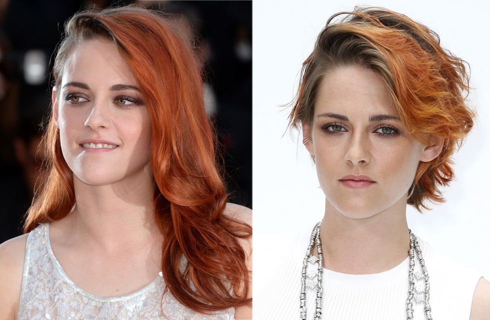 <p>Ya habíamos visto a <strong>Kristen Stewart</strong> con este nuevo color de pelo por exigencias del guión, pero ahora la actriz luce un tono más claro y se ha cortado el pelo. Tampoco nos gusta esta nueva versión.</p>