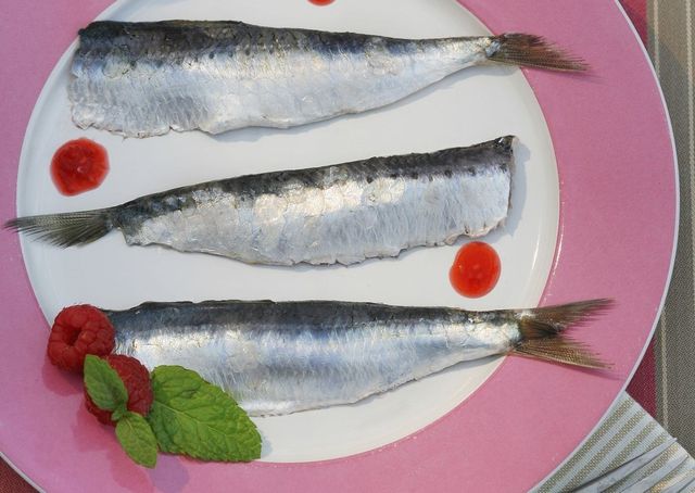 White, Dishware, Fish, Animal product, Grey, Seafood, Kitchen utensil, Fish, Silver, Fish products, 