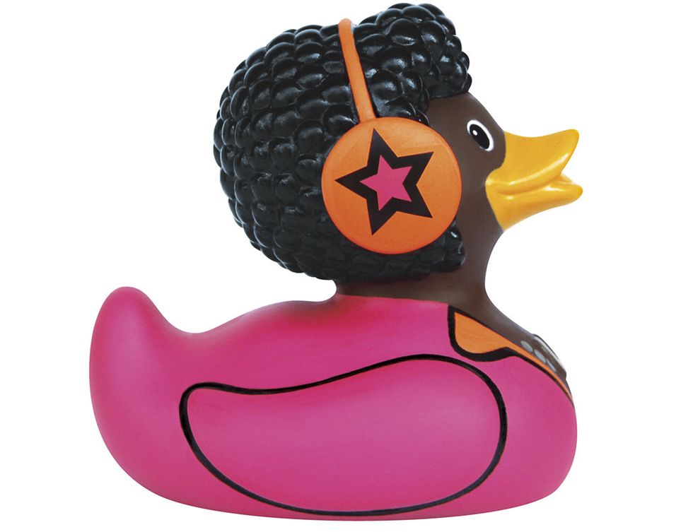 <p>El marchoso pato de goma <i>Bud Duck Deluxe&nbsp;</i>queda divino en la bañera, 10 €, de +D2.&nbsp;</p>