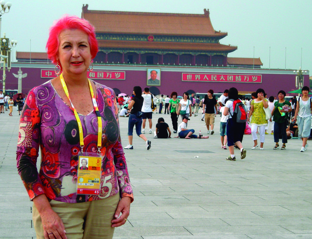 La periodista en Pekín.