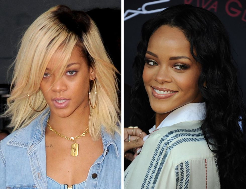 <p>No sabemos en qué momento a <strong>Rihanna</strong> se le ocurrió dejar tan a la vista la raíz del pelo, o si quizá el efecto era intencionado... Lo que sí sabemos es que la cantante está mucho más favorecida con un color de pelo uniforme.</p>