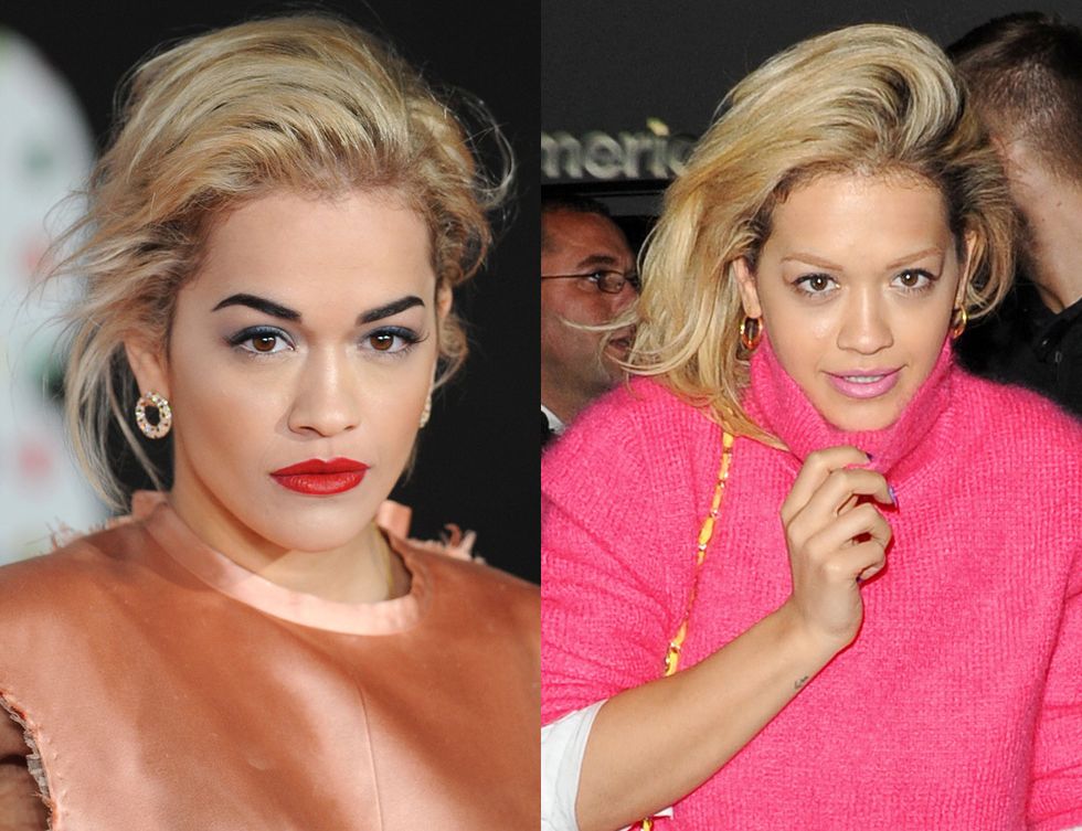 <p>La cantante <strong>Rita Ora</strong> suele aparecer en la alfombra roja con looks extremos: labios de impacto, contraste entre las cejas y el color de pelo... ¿excesivo? Lo cierto es que, viendo el antes y el después, a Rita le favorece.</p>