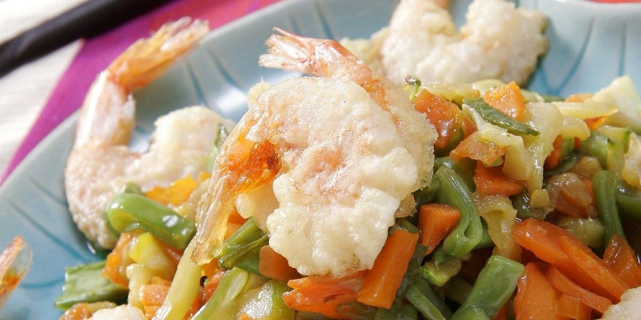 Verduras Salteadas Con Gambas - Salteado De Verduras Y Gambas