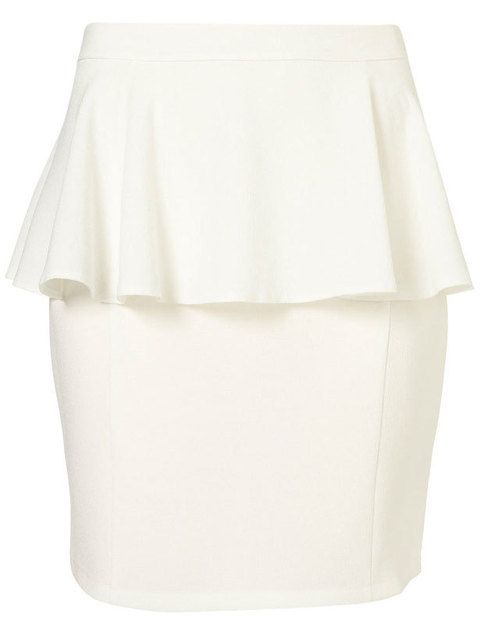 <p>Falda básica blanca de Topshop. Un color muy veraniego para mezclar con lo que quieras sin perder un ápice de tendencia.</p>