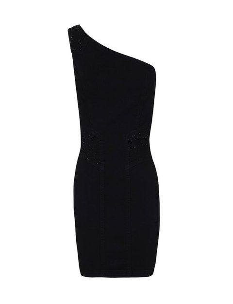 <p>Vestido simétrico entallado de color negro (29'99€) de<strong> Blanco. </strong></p>
