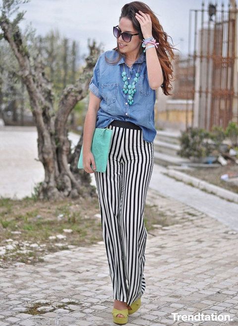 Pantalones a 2025 rayas de moda