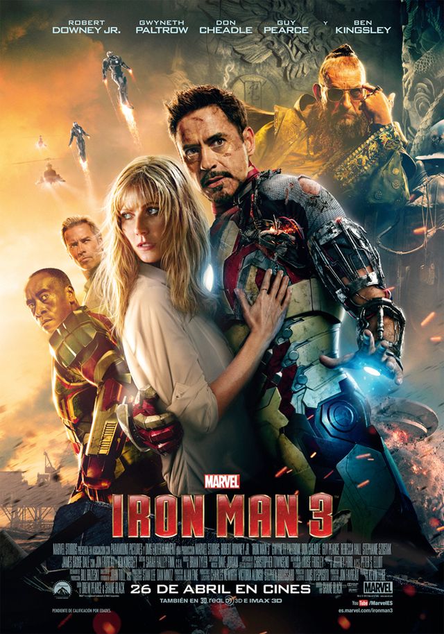 <p>En esta ocasión, Robert Downey Jr. (<i>Iron Man</i> para los amigos de la saga), tendrá que luchar contra el malvado Aldrich Killian (Guy Pearce) que está llevando a cabo experimentos biológicos para intentar perfeccionar a los seres humanos.</p>