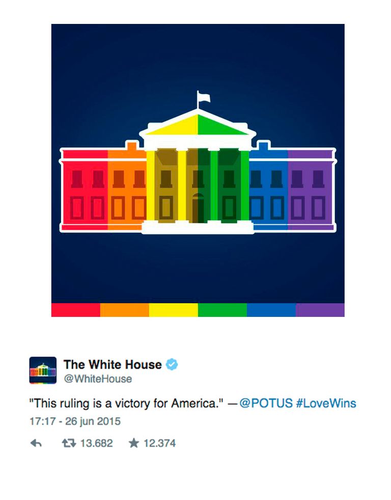 <p>La Casa Blanca lo celebró, incluso, cambiando los colores de su estructura en su avatar de Twitter.</p><p>&nbsp;</p>
