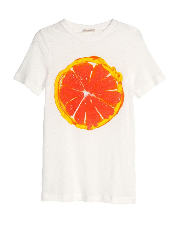 <p>Camiseta con naranja, de <strong>H&amp;M</strong>, 14,95 €.</p>