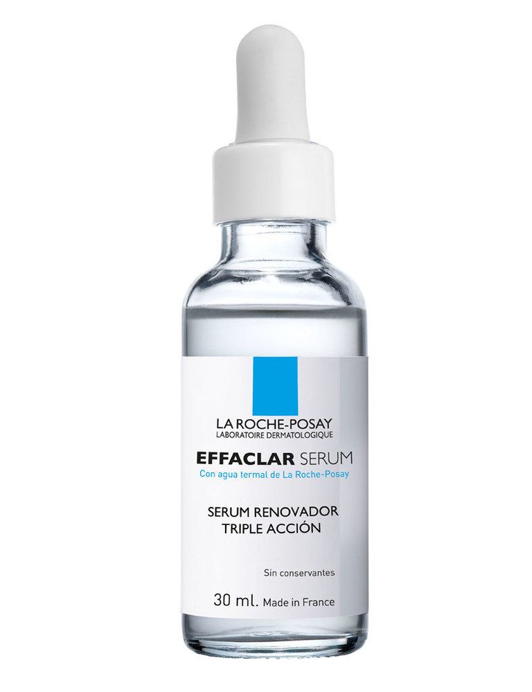 <p>'Effaclar Serum' (29 €) de&nbsp;<strong>La Roche-Posay</strong>. Con ácido glicólico y cítrico, unifica el tono, minimiza las imperfecciones y disimula las arrugas.</p>