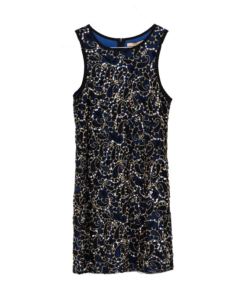 <p>Vestido azul con brillos de Zara, 35,95 €</p>