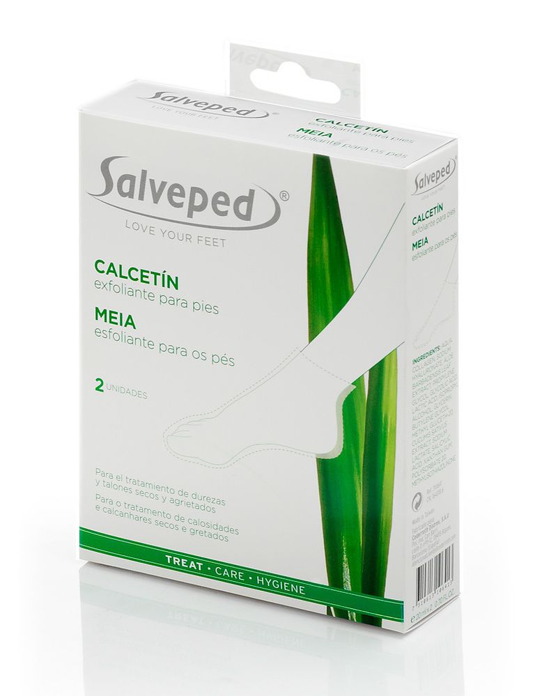 <p>'Calcetín Exfoliante' (13,50 €), de <strong>Salveped</strong>. Su solución en gel hidrata y favorece la renovación de la piel de los pies con una sola aplicación.</p>