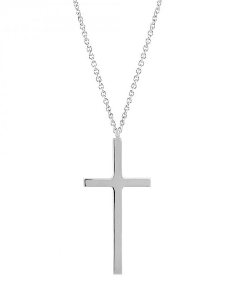 <p>Colgante de plata con forma de cruz (49 €).</p>